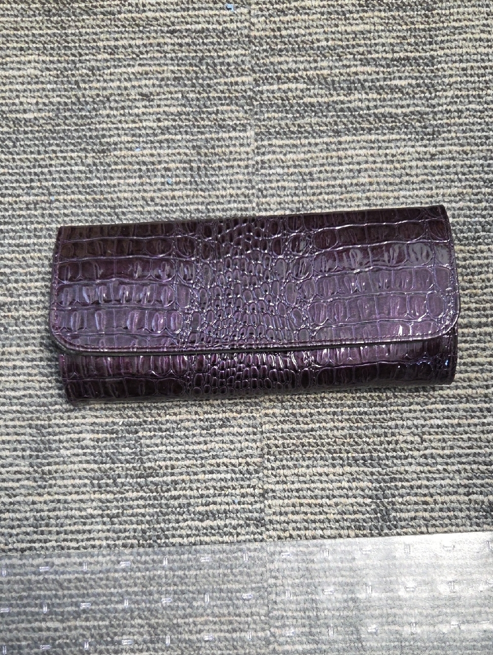 Kirkland Signature Croc-Embossed Purple Makeup Brush Case